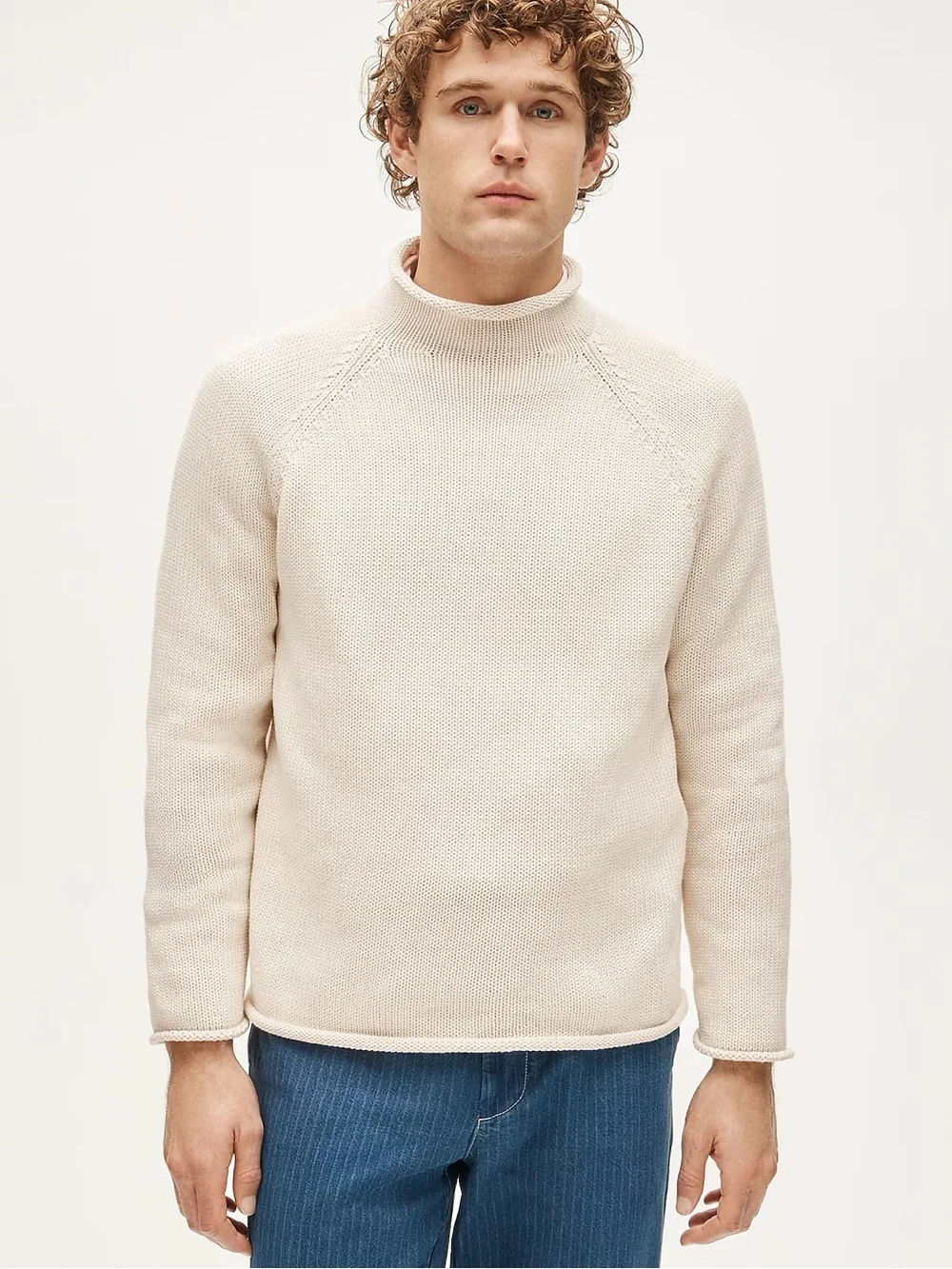 J. CREW 1988 RollneckT™ sweater in cotton in Mountain White Size XS $98 BW186